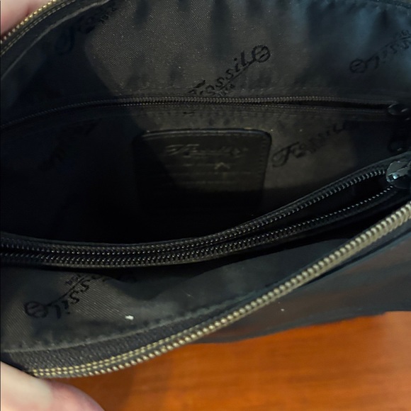 Vintage Fossil Black Pebbled Leather Crossbody Bag Style # 75082 purse handbag - Picture 9 of 11